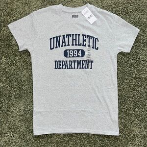 Women’s Small Heather Gray T-Shirt – “Unathletic Department 1994” Graphic Tee